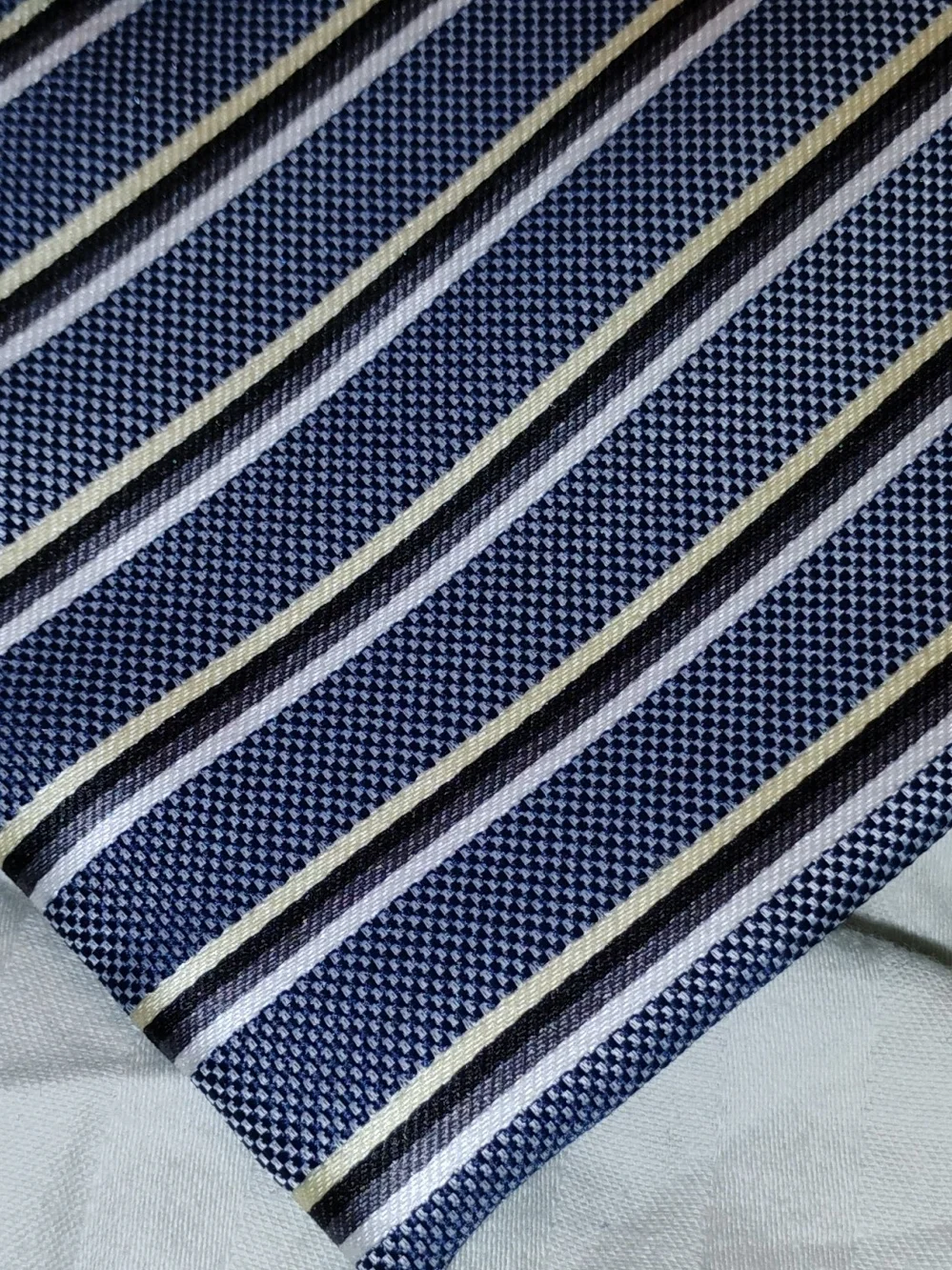 Hermes Striped Blue and Gold Men's Tie